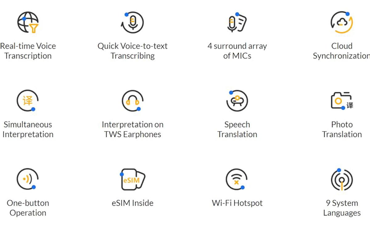 ویژگی های کامل دستگاه مترجم زبان با ترانویس Langogo Summit